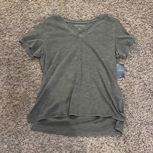 Gray Basic V-Neck T-Shirt